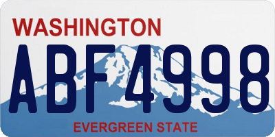 WA license plate ABF4998