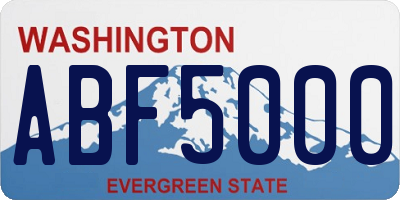 WA license plate ABF5000
