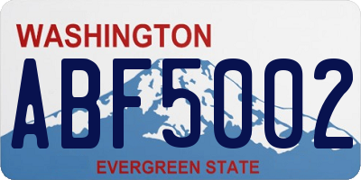 WA license plate ABF5002