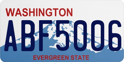 WA license plate ABF5006