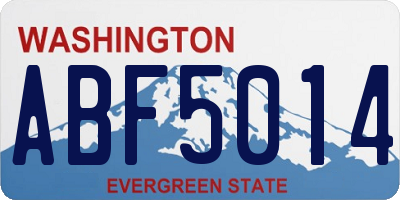 WA license plate ABF5014