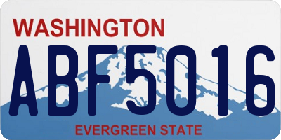 WA license plate ABF5016