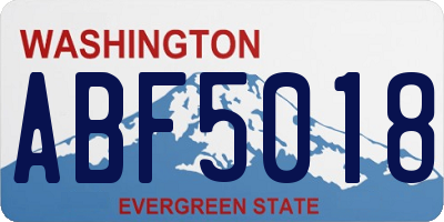 WA license plate ABF5018