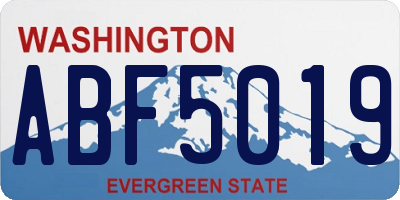 WA license plate ABF5019