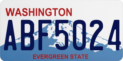 WA license plate ABF5024