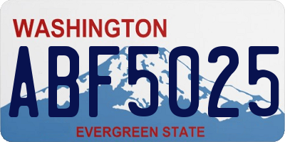WA license plate ABF5025
