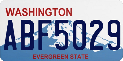 WA license plate ABF5029