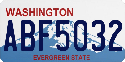 WA license plate ABF5032