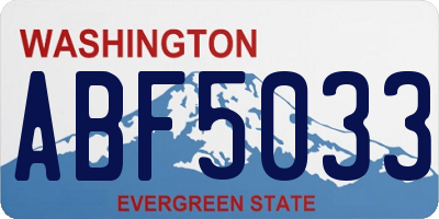 WA license plate ABF5033