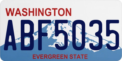 WA license plate ABF5035