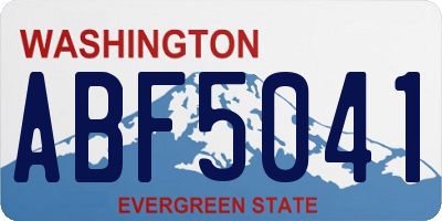 WA license plate ABF5041