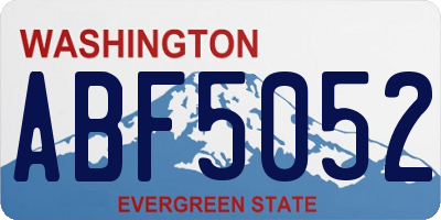 WA license plate ABF5052