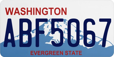WA license plate ABF5067