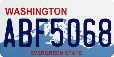 WA license plate ABF5068