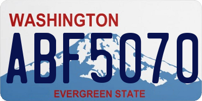 WA license plate ABF5070