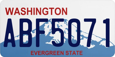 WA license plate ABF5071