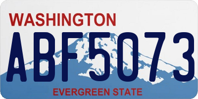 WA license plate ABF5073