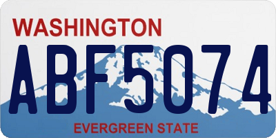 WA license plate ABF5074