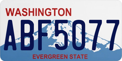 WA license plate ABF5077