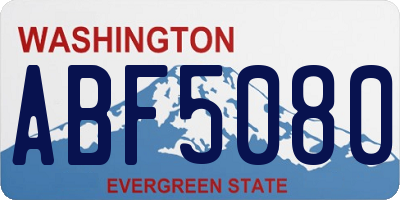 WA license plate ABF5080
