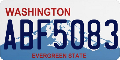 WA license plate ABF5083
