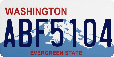 WA license plate ABF5104
