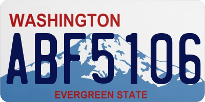 WA license plate ABF5106