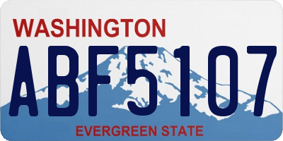 WA license plate ABF5107