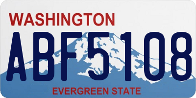 WA license plate ABF5108