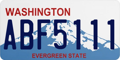 WA license plate ABF5111