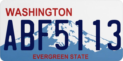 WA license plate ABF5113
