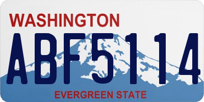 WA license plate ABF5114