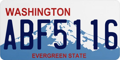 WA license plate ABF5116