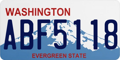 WA license plate ABF5118