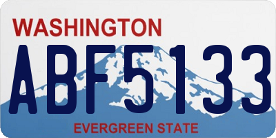 WA license plate ABF5133