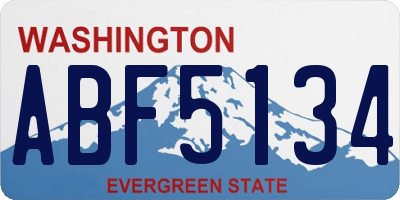 WA license plate ABF5134