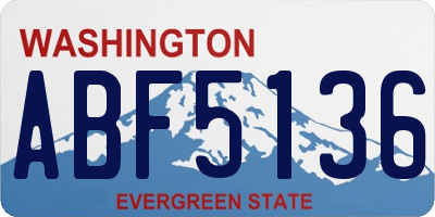 WA license plate ABF5136