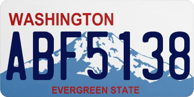 WA license plate ABF5138