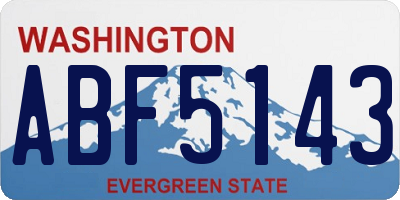 WA license plate ABF5143