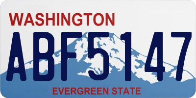 WA license plate ABF5147