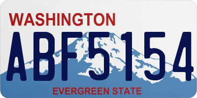 WA license plate ABF5154