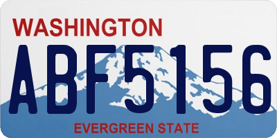 WA license plate ABF5156
