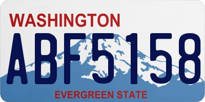 WA license plate ABF5158