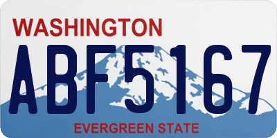 WA license plate ABF5167