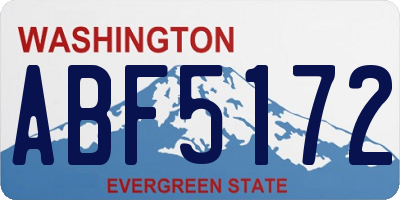 WA license plate ABF5172