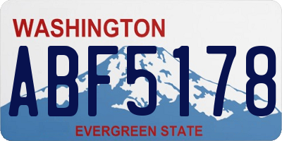 WA license plate ABF5178