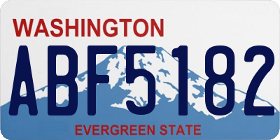 WA license plate ABF5182