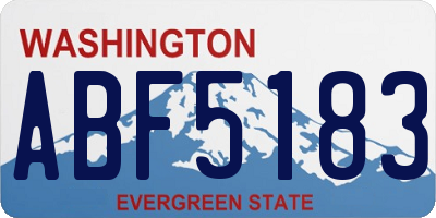 WA license plate ABF5183