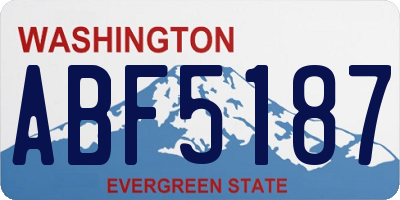 WA license plate ABF5187