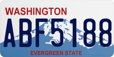 WA license plate ABF5188